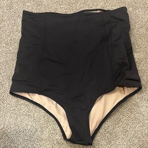 Kortni Jeane High-Waisted Black Swim Bottoms